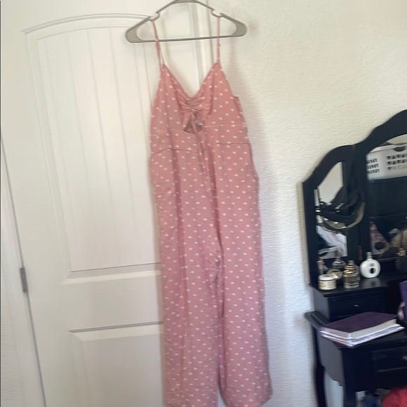 wild fable Pants - Wild Fable Pink Polka Dot Jumpsuit